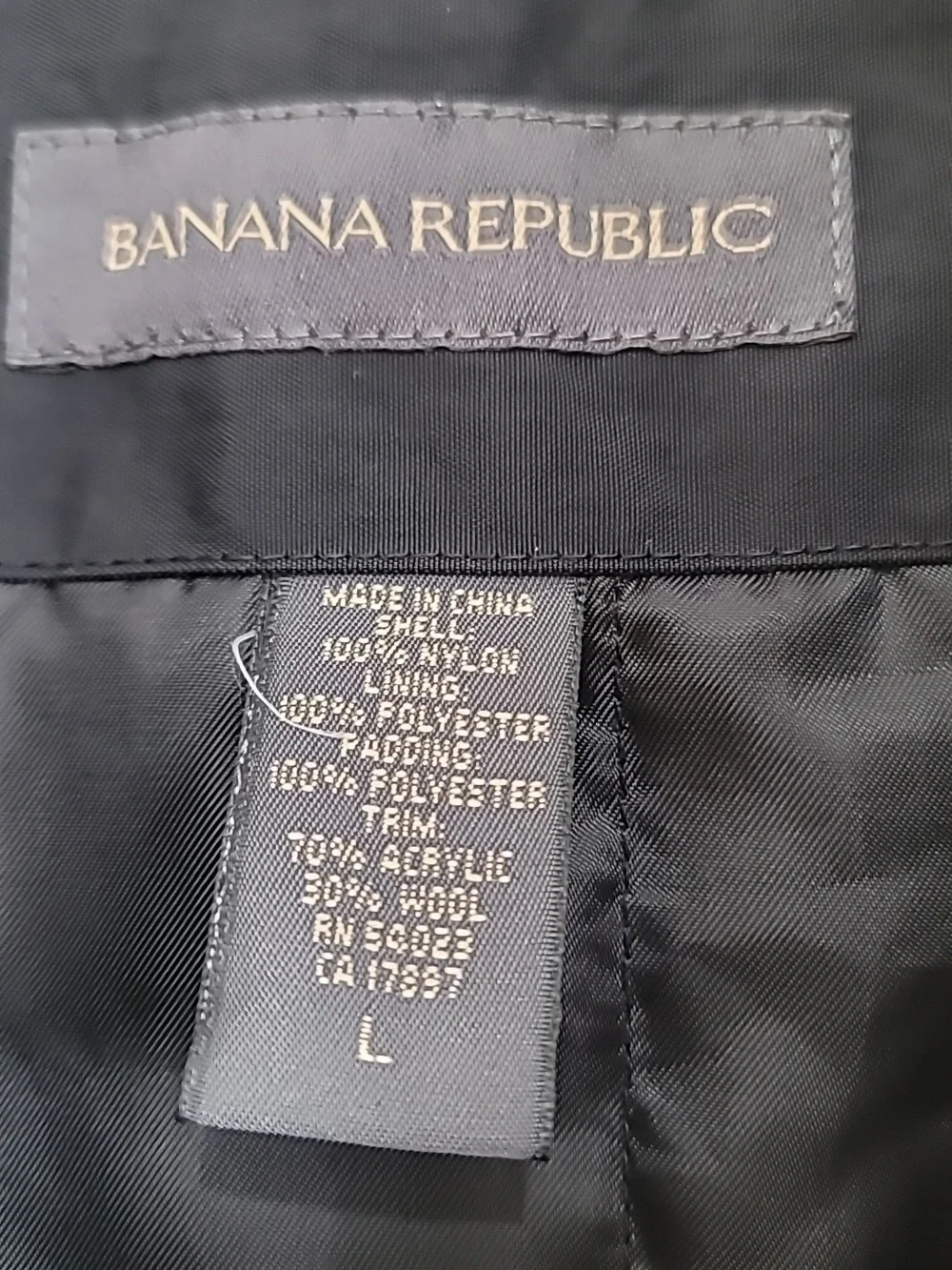 Banana Republic Mens Black Bomber Jacket W/ Pockets Size Large